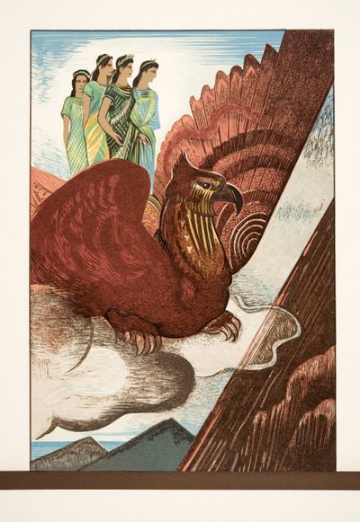 رسم توضيحي من Prométhée Enchaîné بواسطة Aeschylus ، حانة. 1941 (استنسل) بواسطة فرانسوا لويس سميث