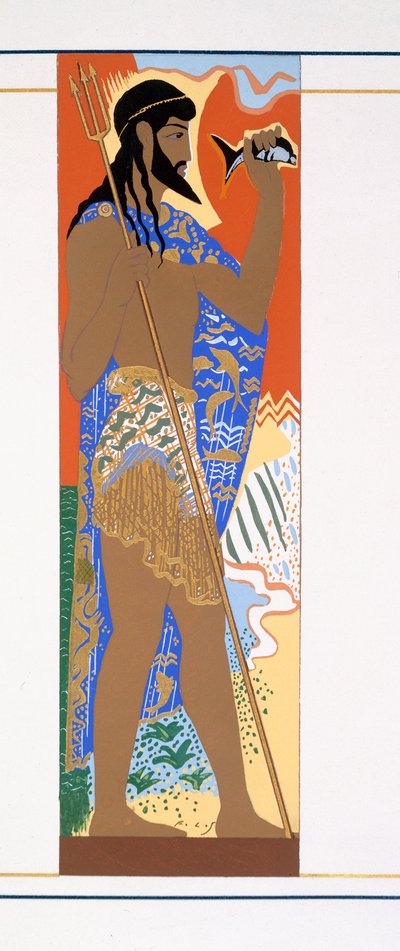 بوسيدون ، رسم توضيحي من L&39;Odyssee ، من قبل هومر ، ترجمة فيكتور بيرارد ، 1929-1933 بواسطة فرانسوا لويس سميث