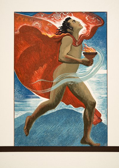 بروميثيسيوس يركض بالنار ، من Prométhée Enchaîné بواسطة Aeschylus ، حانة. 1941 (استنسل) بواسطة فرانسوا لويس سميث
