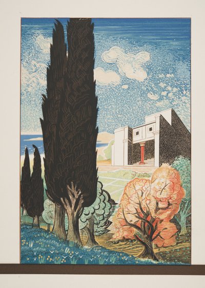 معبد بشجرة السرو ، من Prométhée Enchaîné بواسطة Aeschylus ، حانة. 1941 (استنسل) بواسطة فرانسوا لويس سميث