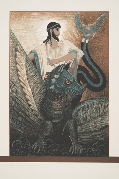 أوليسيس والتنين من Prométhée Enchaîné بواسطة Aeschylus ، حانة. 1941 (استنسل) بواسطة فرانسوا لويس سميث