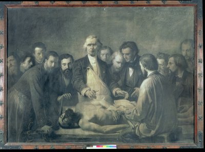 درس التشريح للطبيب Velpeau (1795-1867) (فحم على ورق موضوع على قماش) بواسطة فرانسوا نيكولاس أوجوستين فين بيرين