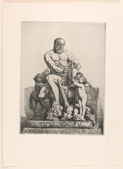 هرقل ، اللوحة الأولى من Twelve Etchings بواسطة Chifflart بواسطة Francois Nicolas Chifflart