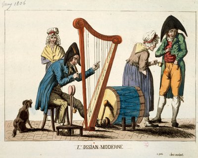 Caricature of modern Ossian, by Francois Nicolas Martinet بواسطة فرانسوا نيكولا مارتينيه