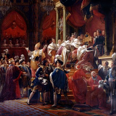 تتويج الملك تشارلز العاشر ، 29 مايو 1825 في كاتدرائية ريمس ، c.1827 (التفاصيل) بواسطة فرانسوا باسكال سيمون جيرارد