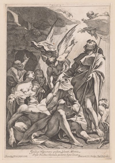 Heilige Rochus هو ملك الطاعون قمع أبقراط الطاعون في أثينا بالنار (...) (العنوان على الجسم) بواسطة جان ليبلوند (أنا)
