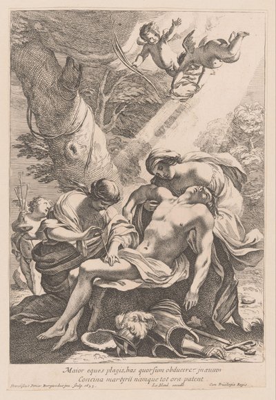 Martelaarschap van de heilige Sebastiaan على الفارس الأكبر أن يغطيه بالضربات (...) (العنوان على الشيء) بواسطة جان ليبلوند (أنا)