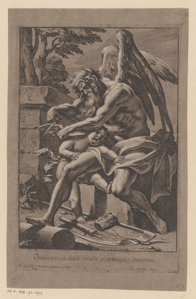 Tijd knipt de vleugels van Amor الحب ينتصر على كل شيء ، وسرعان ما ينتصر الحب (العنوان على الشيء) بواسطة Lodewijk XIII (ملك فرانكريك)
