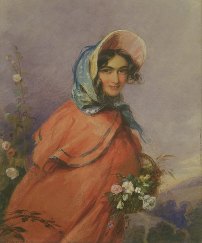 صورة لسيدة في منظر طبيعي مفتوح (مرحاض على ورق) بواسطة Francois Theodore Rochard