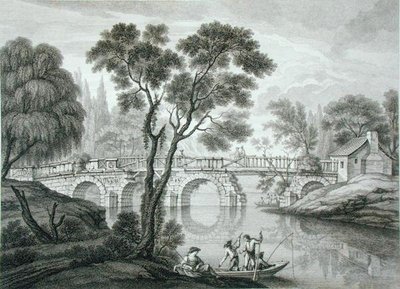 تصميم جسر خراب للحديقة في سيون هاوس ، نُشر عام 1778 (نقش) بواسطة فرانسوا فيفاريز