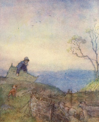 رسم توضيحي لـ The Scholar-Gipsy بواسطة ماثيو أرنولد (لون ليثو) بواسطة فرانك ادامز