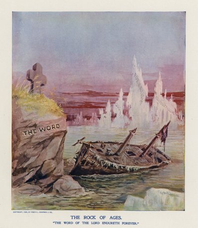 صخرة الأعمار (طباعة حجرية ملونة) بواسطة فرانك بيرد