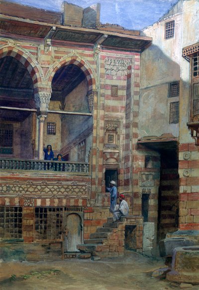 فناء ببيت الشيخ السادات ، القاهرة ، 1873 بواسطة فرانك ديلون