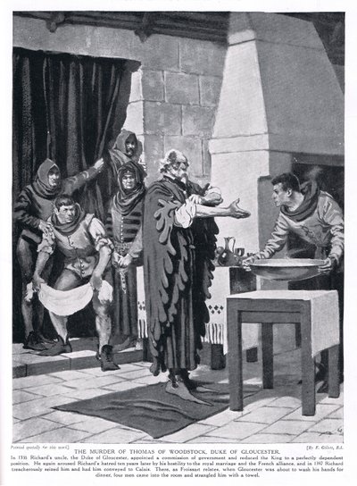 قتل توماس وودستوك ، دوق غلوستر AD1336 ، 1920 بواسطة فرانك جيليت