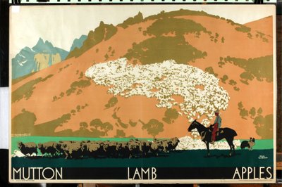 لحم ضأن - لامب - تفاح ، من سلسلة "Buy New Zealand Produce" [6319386] (لون ليثو) بواسطة فرانك نيوبولد