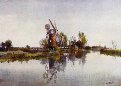 Norfolk Broads: Drainage Mill on the Ant (colour litho) بواسطة فرانك ساوثجيت