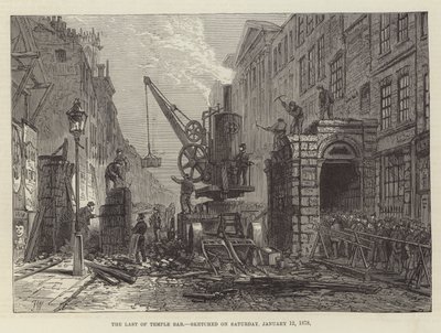 The Last of Temple Bar ، تم رسمه يوم السبت ، ١٢ يناير ١٨٧٨ بواسطة فرانك واتكينز