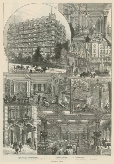 The Savoy Hotel (engraving) بواسطة فرانك واتكينز