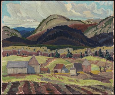 مباني المزرعة ، لا كلوش ، 1932 (زيت على ورق مقوى مغلف) بواسطة فرانكلين كارمايكل