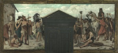 رسم تخطيطي لمبنى بلدية الدائرة 15: لا باتري، بين عامي 1883 و1884 (لوحة زيتية على قماش) بواسطة فرانسوا ألفريد ديلوب