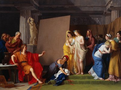 اختار زيوكس نماذجه لصورة هيلين من بين فتيات كروتون ، ج. 1790. بواسطة فرانسوا أندريه فنسنت