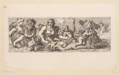سانت كاترين مع nereids ، و satyrs وحيوانات رائعة في الماء شخصيات أسطورية بالمياه (عنوان المسلسل) بواسطة زاكاري هاينز