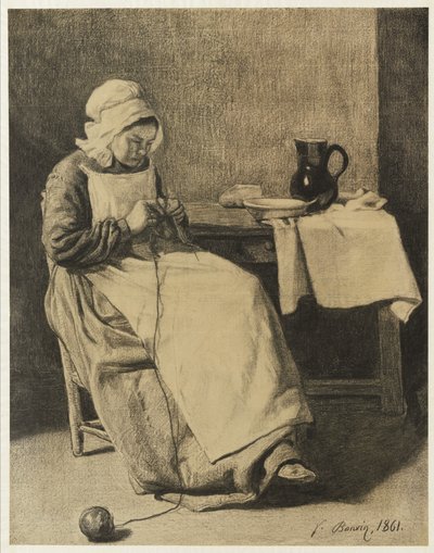 حياكة خادم ، 1861 بواسطة فرانسوا بونفين