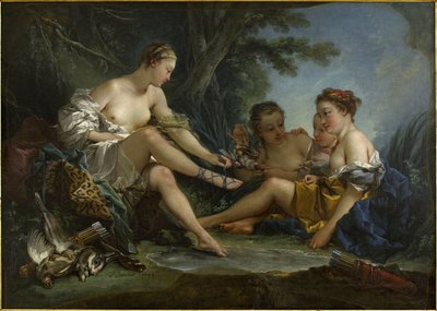 Le Repos des nymphes au retour de la chasse، المعروف أيضًا باسم Le Retour de chasse de Diane بواسطة فرانسوا باوتشر