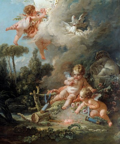 الهدف الحب التفاصيل الملاك. لوحة فرانسوا باوتشر (1703-1770) 1758 صن. 2.58x1.67 م باريس ، بواسطة فرانسوا باوتشر