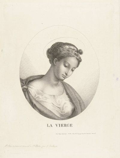 تمثال نصفي لمريم في شكل بيضاوي La Vierge (العنوان على الكائن) بواسطة رافائيل