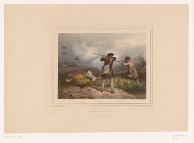 اثنين من الصيادين يطلقون النار على الحجل Le jour de Guignon (العنوان على الكائن) الصيادون بالبنادق (عنوان المسلسل) Chasses au Tir (عنوان المسلسل على الكائن) بواسطة هنري جنين