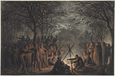 معسكر القوزاق خارج Muiderpoort في أمستردام ، 1813 بواسطة فرانسوا جوزيف فايفر (الثاني)