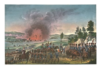 انسحاب الفرنسيين بعد معركة لايبزيغ ، 19 أكتوبر 1813 ، عام 1850 بواسطة فرانسوا بيجوت