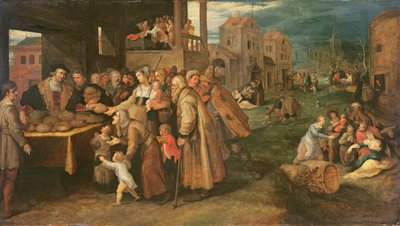 أعمال الرحمة السبع حوالي 1606-16 (زيت على لوح) بواسطة فرانز الثاني الأصغر فرانكن