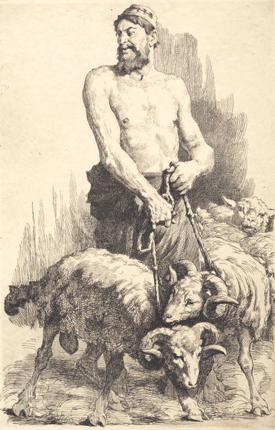 الراعي مع الكباش بواسطة فرانس شوارتز