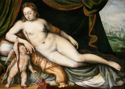 فينوس وكيوبيد ، حوالي 1560 بواسطة Frans Vriendt