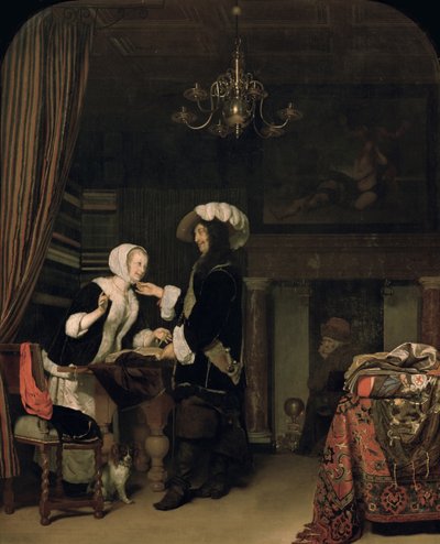 فارس في المتجر ، 1660 بواسطة فرانس فان ميريس الأكبر
