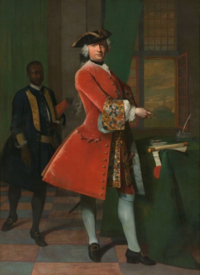 صورة جان برانجر وخادم مُستعبد بواسطة Frans van der Mijn