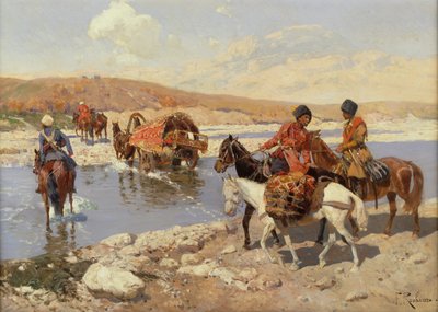 عبور النهر (زيت على قماش) بواسطة 