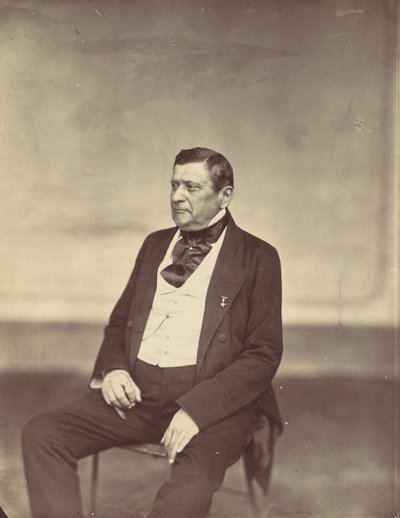 [رجل جالس في سترة بيضاء ومعطف غامق] ، 1850 - 60. بواسطة فرانز انطوان