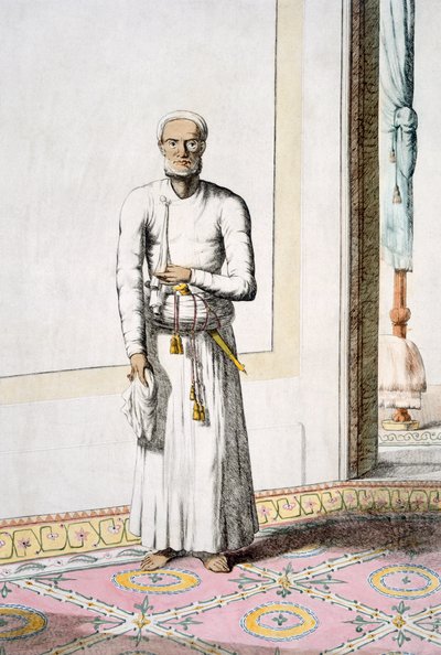 خادم الرأس ، من "الهندوس ، أو وصف أخلاقهم وأزيائهم واحتفالاتهم" ، ص 1808-12 (النقش الملون) بواسطة فرانز بالتازار سولفينز