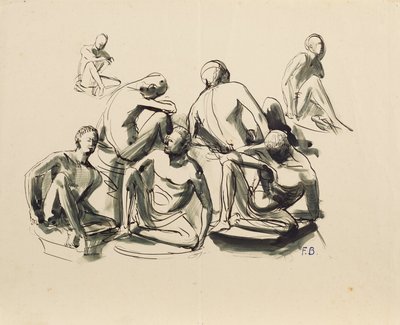 سبعة شبان جالسين بواسطة فرانز بارويج الاصغر أ.