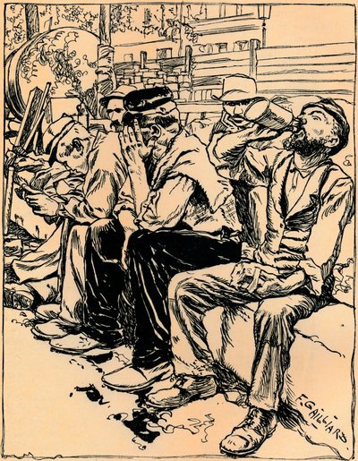 العمال في العشاء ، c1900 بواسطة فرانز جاليارد