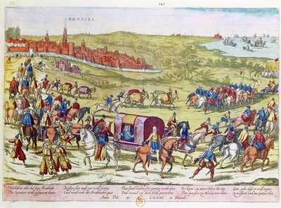 دوق ألبا ، استدعي إلى إسبانيا ، وترك بروكسل ، 1573 بواسطة فرانز هوجينبرغ