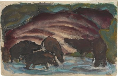 الخنازير البرية بالماء. 1910-11 بواسطة فرانز مارك
