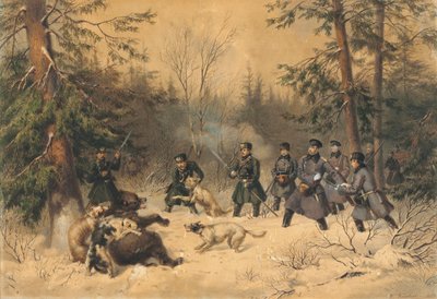 مطاردة الدب للقيصر الكسندر الثاني 1862. بواسطة فرانز تيتشل