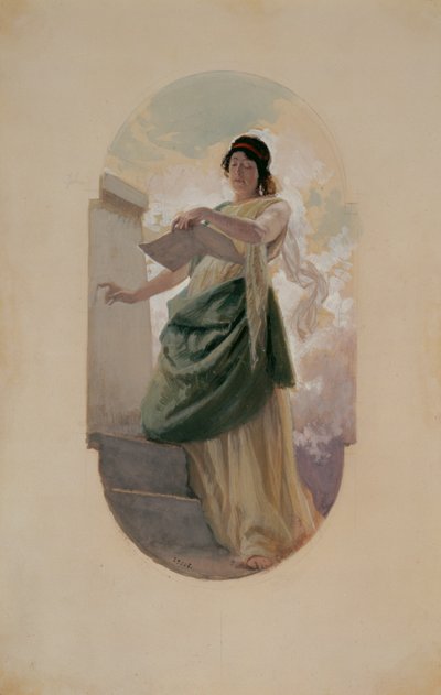 The Epigram ، دراسة ، 1890 (قلم رصاص ، مرحاض) بواسطة فرانز زافير سيم