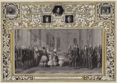 جلالة الملكة تستقبل الملك لويس فيليب في قلعة وندسور ، 8 أكتوبر 1844 بواسطة فرانز كزافييه وينترهالتر