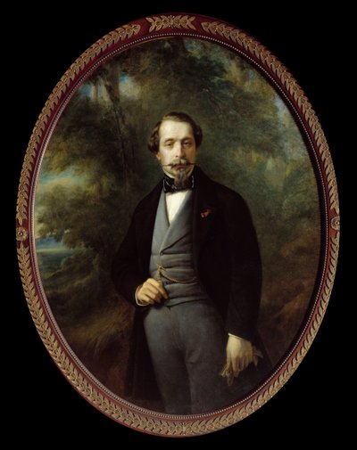 صورة في سفح نابليون الثالث (1808-1873). لوحة فرانسوا كزافييه (فرانز زافير) وينترهالتر (1806-1873) ، زيت على قماش 110 × 140 سم ، Ec. الجميع. بواسطة فرانز كزافييه وينترهالتر