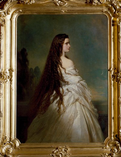 صورة إليزابيث دي فيتلسباخ (1837-1898) (سيسي) ، إمبراطور النمسا (1854-1898) وملكة المجر (1867-1898) لوحة لفرانز زافير وينترهالتر (1806-1873) بواسطة فرانز كزافييه وينترهالتر